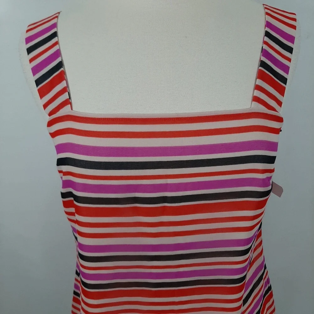 NWT Cabi stripe red pink top S - Picture 3 of 10